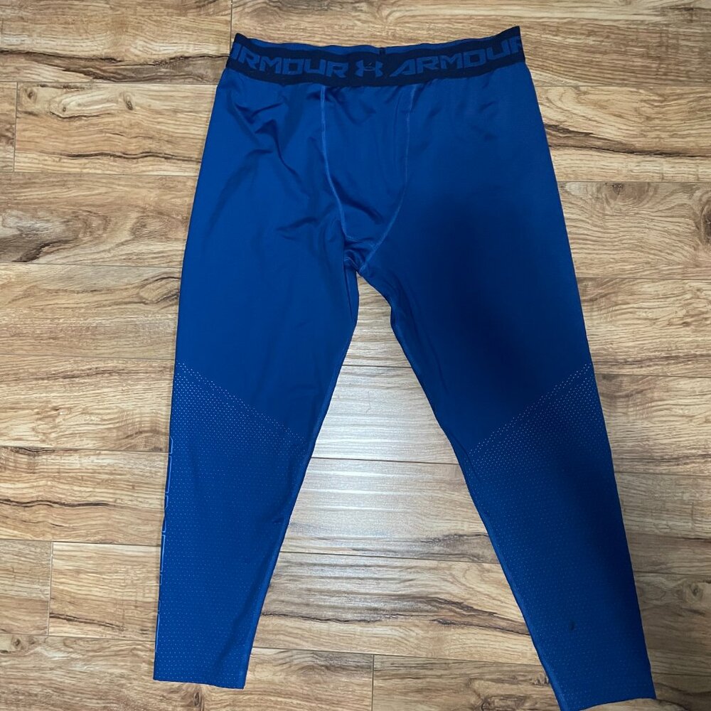 Under Armour UA Heatgear Compression Leggings Tights Blue Navy - Size 2XL